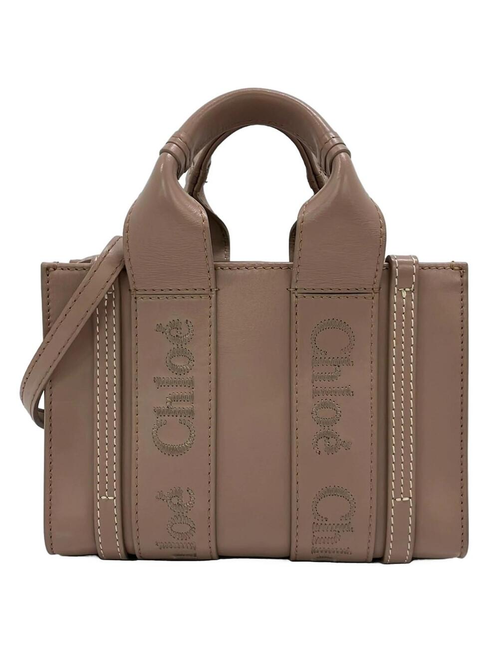 Chloe Woody Mini Tote Bag Pink Beige #349903C76B